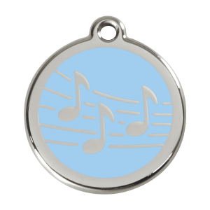 Médaille chien musique Bleu clair Taille L