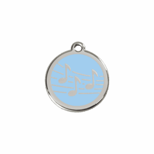 Médaille chat musique émail bleu clair S 20mm Red Dingo