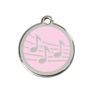 Médaille chien musique rose taille M