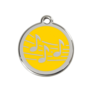Médaille chien Musique Jaune Taille M