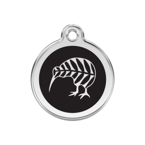 Médaille chien kiwi Taille M émail et acier inoxydable