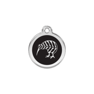 Médaille chat kiwi Taille S émail et acier inoxydable