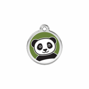 Médaille chat Panda verte Taille S émail et acier inoxydable