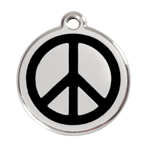 Médaille chien Paix noire L émail et acier inoxydable
