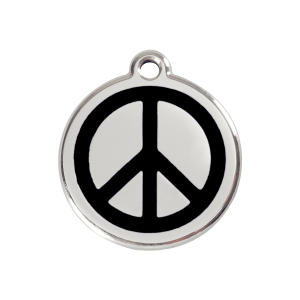 Médaille chien Paix noire taille M émail et acier inoxydable