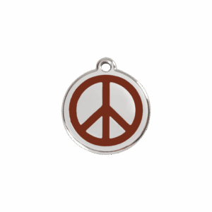 Médaille chat S Paix Brun émail et acier inoxydable