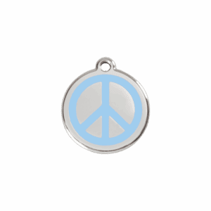 Médaille chat Paix S bleu clair en émail et acier inoxydable