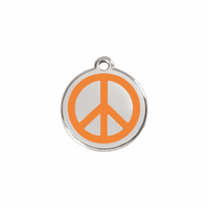 Médaille chat Paix S émail orange Red Dingo