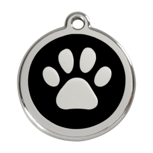 Médaille chien empreinte de patte noire L Red Dingo