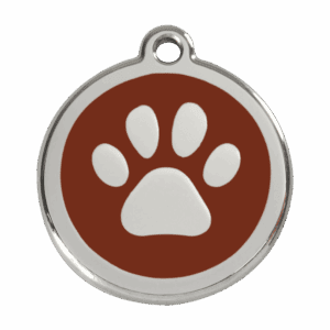 Médaille chien L Empreinte de patte brun Red Dingo