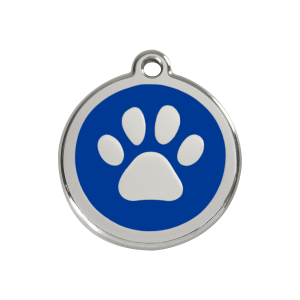 Médaille chien M empreinte de patte bleu foncé Red Dingo