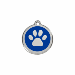 Médaille chat empreinte de patte bleu foncé S