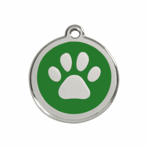 Médaille chien empreinte de patte vert taille M