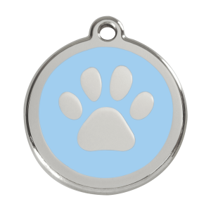 Médaille chien empreinte de patte bleu clair L Red Dingo