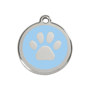 Médaille chien empreinte de patte bleu clair M Red Dingo