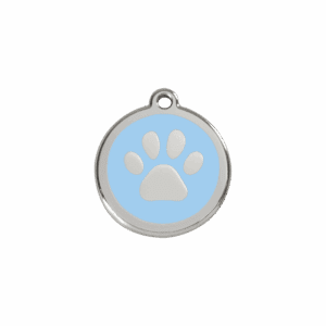 Médaille chat ou petit chien S Bleu clair Empreinte de patte