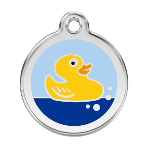 Médaille chien Canard en caoutchouc bleu clair Taille L