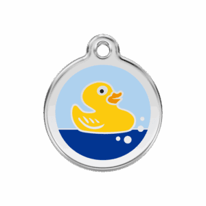 Médaille chien Canard en caoutchouc bleu clair Taille M