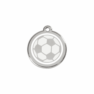 Médaille chat Ballon de football Émail blanc Taille S