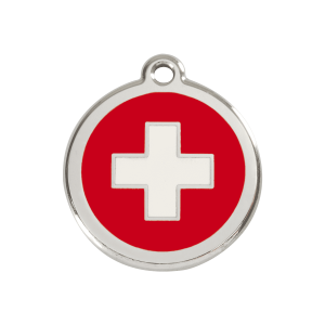 Médaille chien Croix Suisse Rouge Taille M