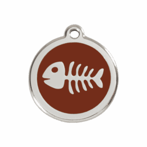 Médaille chien squelette de poisson brun Taille M