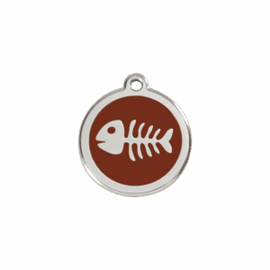 Médaille chat Squelette de poisson brun Red Dingo