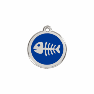 Médaille chat Squelette de poisson bleu foncé Red Dingo