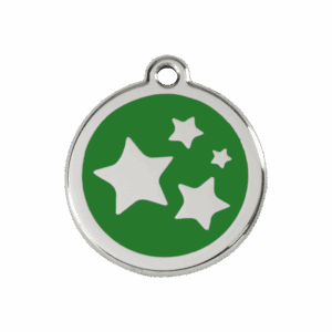 Médaille chien étoile vert Taille M émail et acier inoxydable