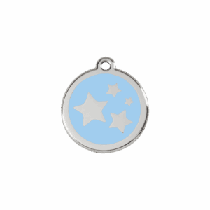 Médaille chat étoile émail bleu clair - Taille S