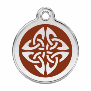 Médaille chien flèches tribales brun L