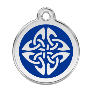 Médaille chien flèches tribales bleu foncé L