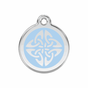 Médaille chien flèches tribales bleu clair taille M
