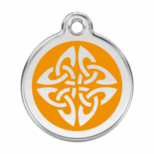 Médaille chien flèches tribales orange L