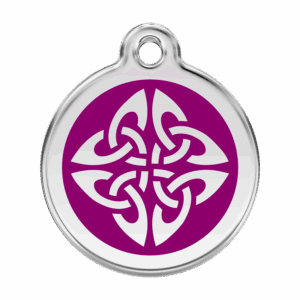 Médaille chien flèches tribales violette taille L