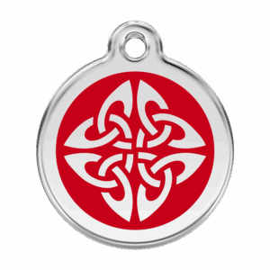 Médaille chien flèches tribales rouge L