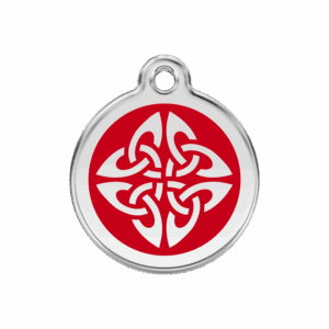 Médaille chien flèches tribales rouge M
