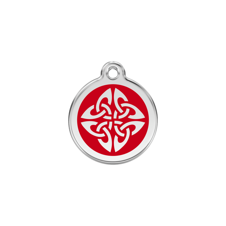 Vue avant - Médaille personnalisée pour chien/chat Red Dingo Émail/Acier inoxydable Flèches tribales Rouge S 20.00 7G - Livraison gratuite