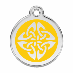 Médaille chien flèches tribales jaune taille L