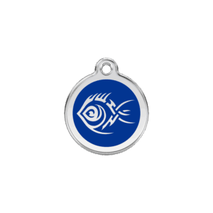 Médaille chat Poisson tribal bleu foncé - Taille S