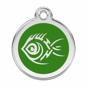 Médaille chien Poisson tribal verte L Red Dingo