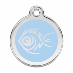 Médaille chien Poisson tribal bleu clair L Red Dingo