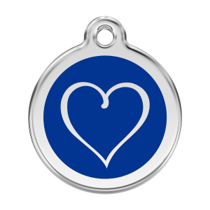 Médaille chien Coeur Tribal bleu foncé Taille L