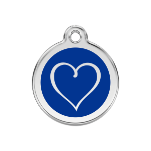 Médaille chien Coeur Tribal bleu foncé taille M