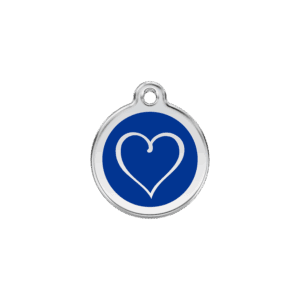 Médaille chat Coeur Tribal Bleu S 20mm - Émail et acier inoxydable