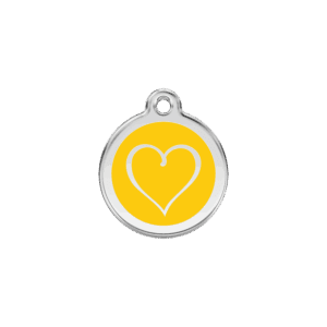 Médaille chat Coeur Tribal Jaune S 20mm