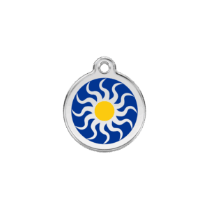 Médaille chat soleil tribal bleu foncé taille S