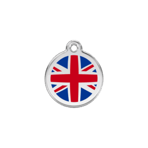 Médaille chat drapeau britannique bleu foncé S