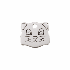Médaille tête de chat acier inoxydable S