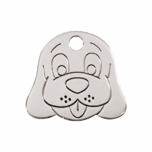 Médaille tête de chien acier inoxydable taille M