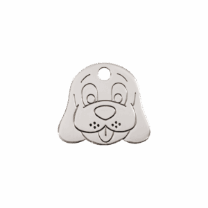 Médaille tête de chien S pour chat en acier inoxydable
